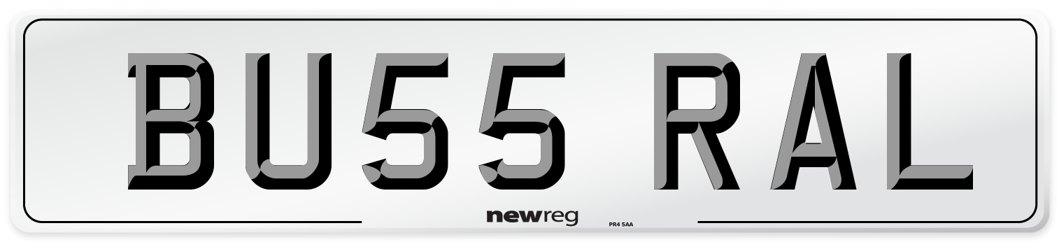 BU55 RAL Number Plate from New Reg